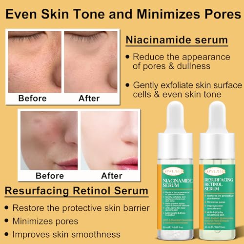 Lifting & Firming Anti-Aging Skin Care Set Kit for Women Teens,Niacinamide Retinol Serum,Hyaluronic Acid Serum,Skincare Gift Set,Facial Skin Care Products,Face Care Routine Kit Christmas Gift Women