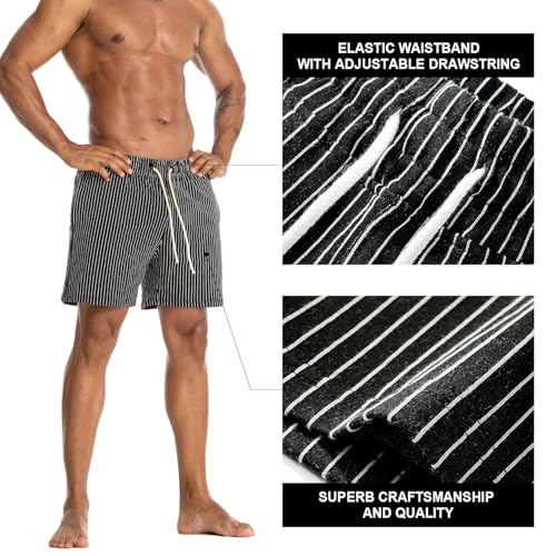 FIROTTII Men's Athletic Sweat Shorts 5 Inch Inseam with Pockets Cotton Terry Casual Gym Workout Shorts Black