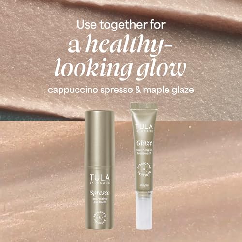 TULA Skin Care Spresso Energizing Eye Balm, Gold Glow - Energizing & Hydrating Caffeine Under Eye Treatment for Dark Circles, Portable and Perfect to Use On-the-go, 0.35 oz.