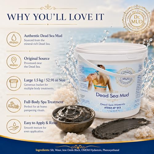 Dr. Mud's Dead Sea Mud Body Mask – Spa Quality Body Treatment, Deep Cleansing Skincare Detox Product for Men & Women