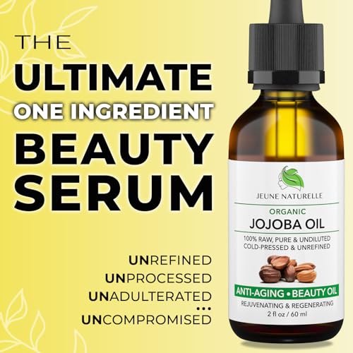 Jojoba Oil Organic, Cold Pressed, 100% Pure, Raw, Undiluted, Unrefined, 2oz