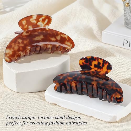 2 Pack Acetate Hair Claw Clips for Thick Thin Hair, 4 Inch Large Hair Clips