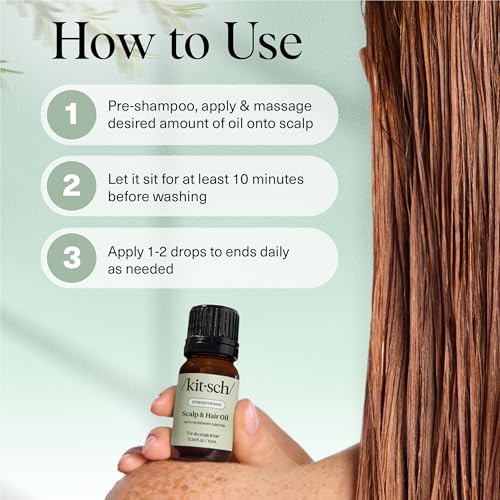 Kitsch Rosemary Oil for Hair Growth -With Castor Oil, Biotin & Jojoba- 10mL