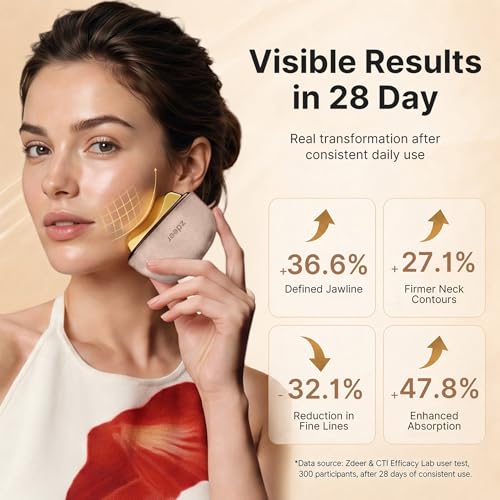 ZDEER GS5 Electric Heated Gua Sha Tool, Red Light Face Massager, Pink