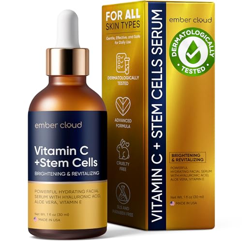 Ember Cloud Vitamin C Serum for Face with Stem Cells & Hyaluronic Acid 1 Oz