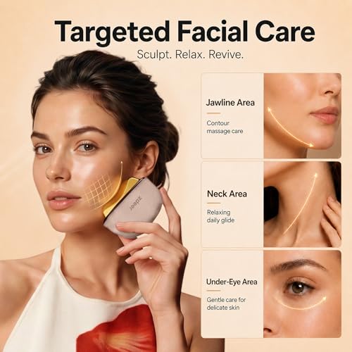 ZDEER GS5 Electric Heated Gua Sha Tool, Red Light Face Massager, Pink