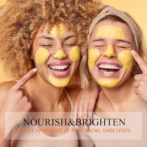 SHVYOG Turmeric Vitamin C Clay Mask with Kaolin Clay for Dull & Blemish-Prone Skin, Deep Cleansing Facial Mask, Face Masks Skincare for Controlling Oil and Refining Pores 5.29 Oz 150g