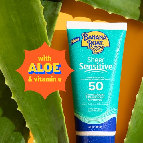 Banana Boat Sheer Sensitive Sunscreen Lotion SPF 50, 6 Fl Oz