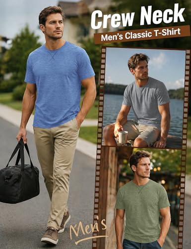 Poriff 3-Pack Men's Summer Short Sleeve Shirts, Breathable Muscle Tee, Athletic Fit Active Wear Training T-Shirts with V-Notch Neckline XXL