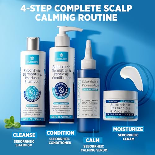 Roycederm Seborrheic & Psoriasis Calming Serum: Clinically Inspired Care for Itch, Dryness, Redness & Flaking - Seborrheic Dermatitis & Psoriasis Scalp Treatment Suitable for Scalp, Face & Body