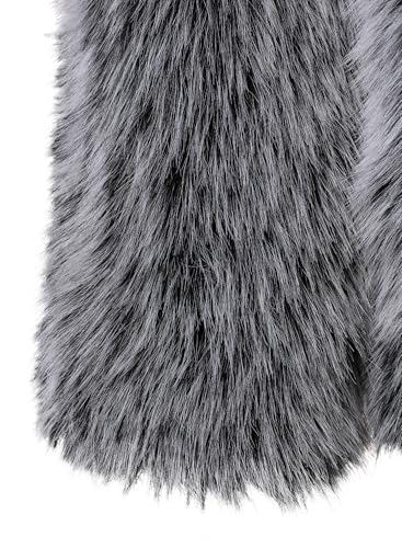 FANARCHER Men's Winter Faux Fur Coat Fluffy Jacket Turn Collar Luxury Overcoat Long Sleeve Parka Fleece Furry Outwear