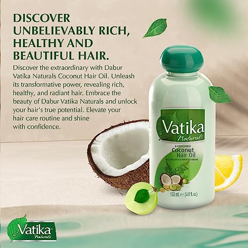 Dabur Vatika Enriched Coconut Hair Oil 150ml (Pack of 2)