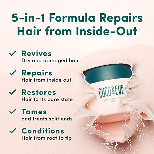 Coco & Eve Like a Virgin Hair Masque - Coconut & Fig Hair Mask for Dry Damaged hair with Shea Butter & Argan Oil for Hair Repair & Hydration | Deep Conditioning Mask Hair Treatment (212 ml)