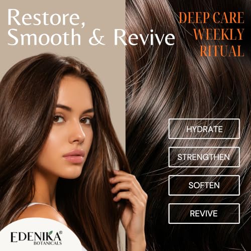 EDENIKA BOTANICALS Batana Hair Mask with Batana Oil for Hair Growth, Biotin, Saw Palmetto & UltraGro B5 Complex, Deep Conditioning Hair Treatment for Fuller, Thicker-Looking Hair, Sulfate-Free