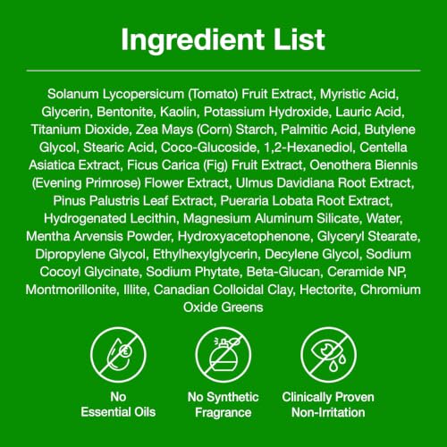 FULLY Green Tomato Pore Clay Mask Cleanser for Deep Cleansing, 4.05 fl oz