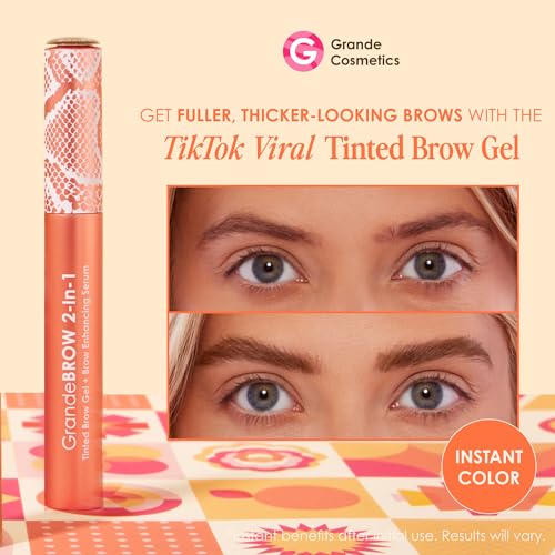 Grande Cosmetics GrandeBROW 2-in-1 Tinted Brow Gel & Serum, Light