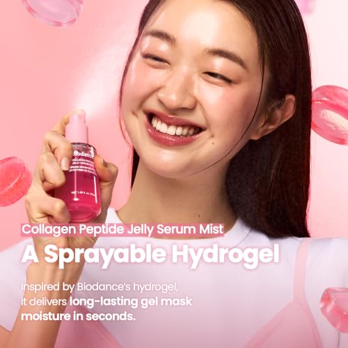 BIODANCE Collagen Peptides Jelly Serum Mist, Hydrating Face Mist, Plumping, Anti-Aging Face Spray, Sprayable Hydrogel, Travel Essentials & Self Care Gifts for Women, Korean Skin Care | 1.69 fl.oz