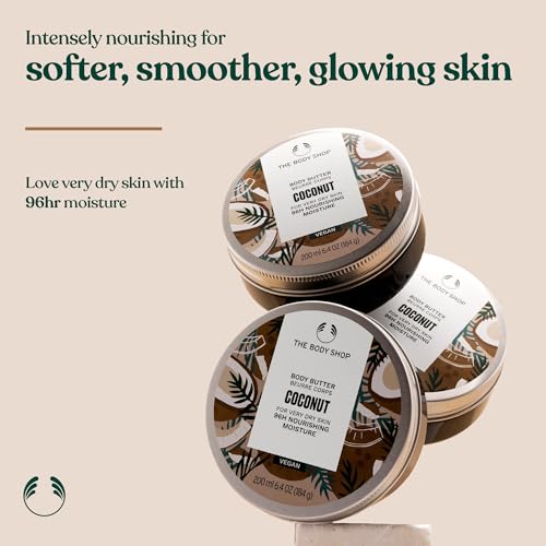 The Body Shop Coconut Body Butter – Nourishing & Moisturizing Skincare for Very Dry Skin – Vegan – 13.5 oz