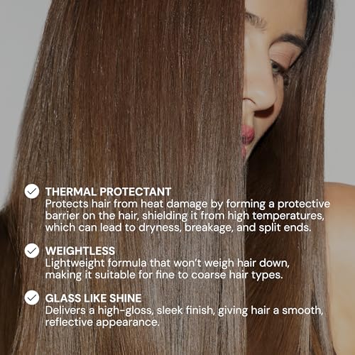 L'ANGE HAIR Glass Hair Heat Protectant Spray | Anti-Frizz Blow Dry Mist | Long Lasting Hold & Shine | Humidity Protection | Thermal Heat Protection Spray | Lightweight Blow Out Primer, 5 fl oz Bottle