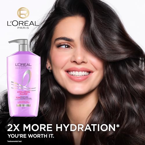 L'Oreal Paris Elvive Hyaluron Plump Hydrating Conditioner for Dehydrated, Dry Hair Infused with Hyaluronic Acid Care Complex, Paraben-Free, 26.5 Fl Oz