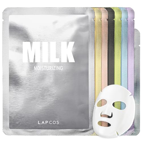 LAPCOS K Beauty Daily Sheet Face Mask Variety Pack 7+1 Version 1, Pack of 8