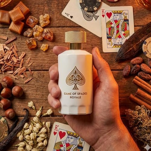 Jo Milano Game of Spades Royale Parfum Spray | 3.4 oz (100ml) | Oud Wood, Amber, Musk, Floral, Caramel Scent | Long Lasting Fragrance for Men and Women (Unisex)