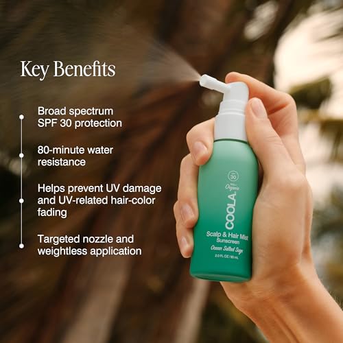 COOLA Scalp and Hair Spray Sunscreen SPF 30 Mist, 2 fl oz