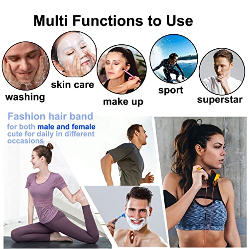 KELUBATU Mens Metal Headband, Classic Wave Hair Band Flexible Grip 6 Pcs