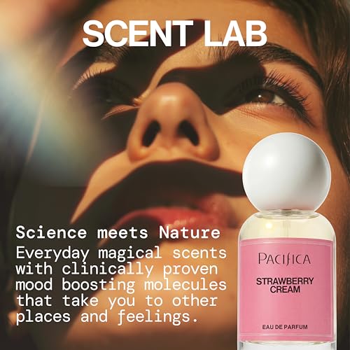 Pacifica Strawberry Cream Perfume for Women – Fruity Floral Eau de Parfum Spray with Strawberry, Vanilla, Jasmine & Sandalwood Notes, Long Lasting, Clean Beauty, 1 fl oz