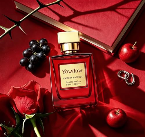 Yowllow- Ambery Saffron- Eau de Parfum- Inspired by Ba.ccarat Rou.ge-1.7 Fl Oz/50ML-Womens Perfume Long Lasting & Pure Fragrance Spray,Vegan & Cruelty-Free