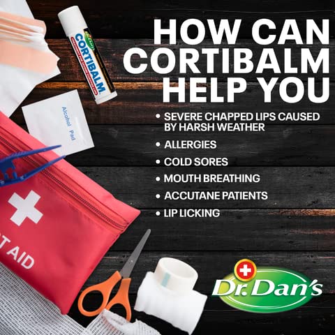 Dr. Dan's Cortibalm 1-Pack Lip Balm with 1% Hydrocortisone for Cracked Lips