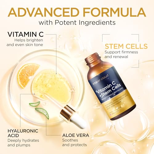 Ember Cloud Vitamin C Serum for Face with Stem Cells & Hyaluronic Acid 1 Oz