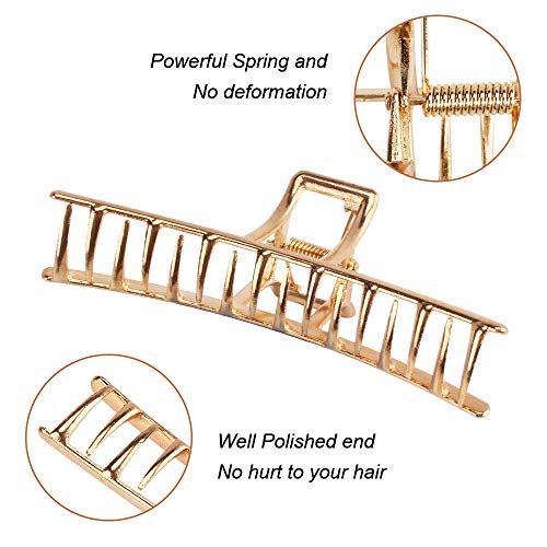 ANBALA Gold Hair Clips, Metal Large Claw Clips for Thick Hair Big Jaw Clips for Hair, Butterfly Hair Clips Hair Accessories for Women