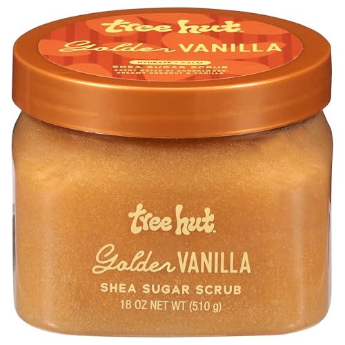 Tree Hut Golden Vanilla Body Scrub, Exfoliating Sugar Scrub, Vegan, 18 Oz