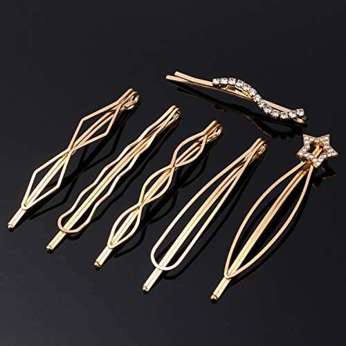 20 Pcs Elegant Hair Barrettes Golden Metal Hair Clip Pearl Hair Pins
