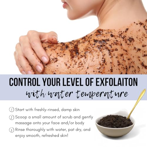 Activated Charcoal Face & Body Scrub – Natural Deep Cleansing Exfoliator for Smooth, Soft Skin – Gentle Salt & Sugar Scrub for Armpit & Foot Detox – For Men & Women – Made in USA