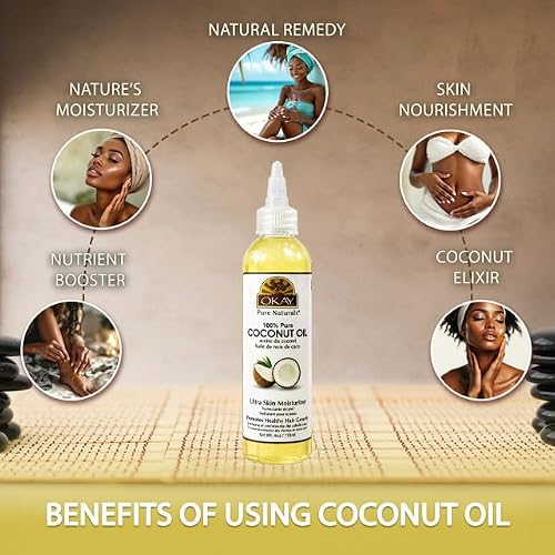 OKAY 100% Pure Coconut Oil for Hair & Skin - Coconut Oil for Women & Men, Perfect for Hair & Body, for Massage & Moisturizer, Natural - 4 fl oz Squeeze Bottle (Pack of 1)