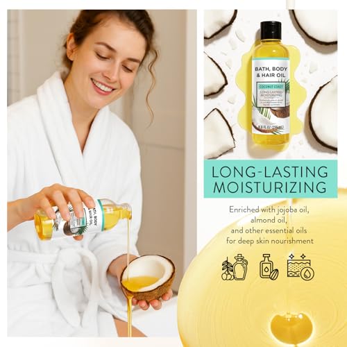Autumn Shower Bath Oil Body Oil with Shea Butter, Lavender, Eucalyptus Mint, Coconut Scent Bath Oils, Gifts for Women, 34.4 fl oz (Pack of 4)