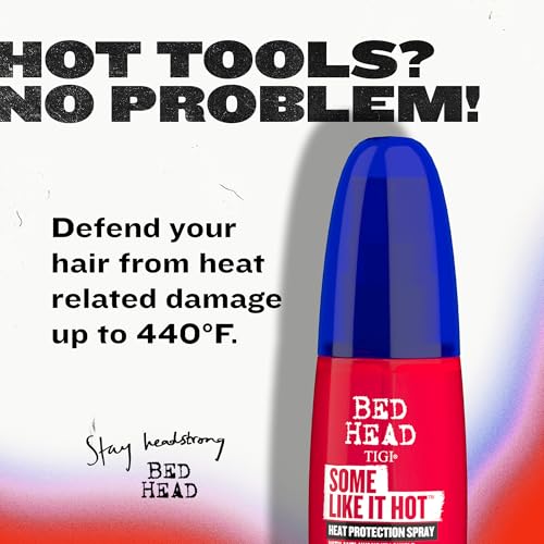 TIGI Bed Head Some Like It Hot Heat Styling and Protection Spray with Anti-Humidity Shield, Tames Frizz and Reduces Breakage, 3.38 fl oz