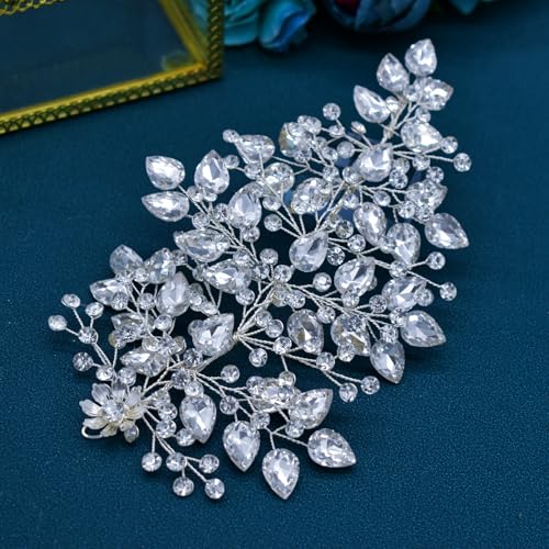 Mpoikba Wedding Hair Pieces for Brides, Bridal Hair Accessories(Silver)