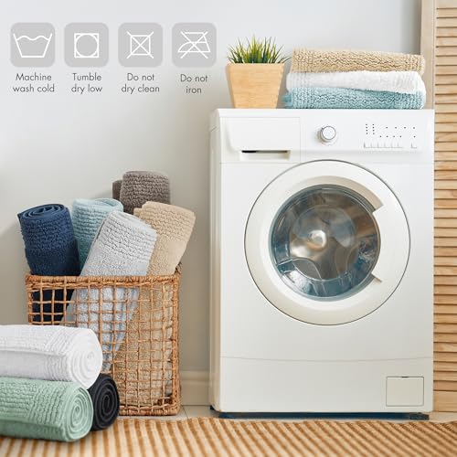 Madison Park Splendor Reversible 100% Cotton Bath Rug, 21 x 34, White