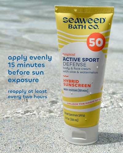Seaweed Bath Co. Active Sport Defense Cream SPF 50, 3.4 Ounce
