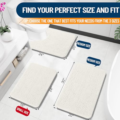 OLANLY Bathroom Rugs 30x20, Extra Soft Absorbent Chenille Bath Rugs