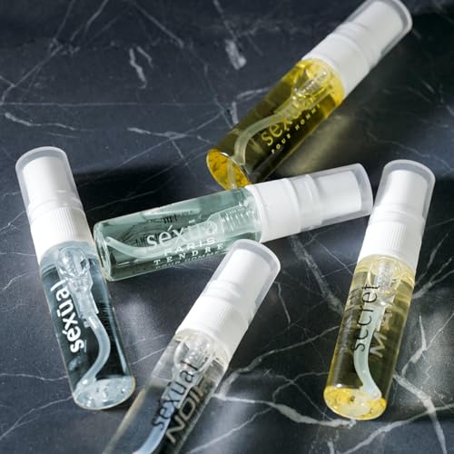 Michel Germain Sexual Discovery Set for Him, Men's Cologne, 5 x 0.07 Fl Oz Eau de Toilette Vials, Woody, Fresh, Fruity, Aromatic, Citrus Colognes for Him