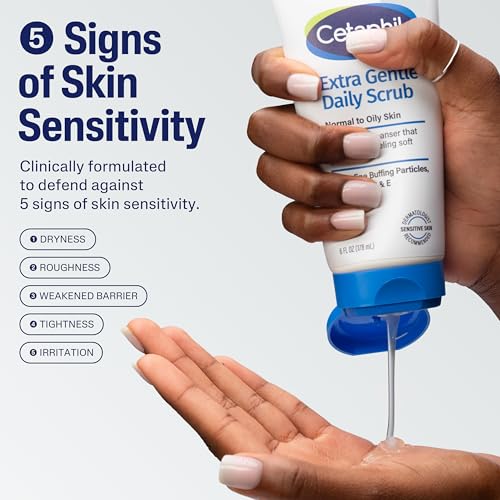 Cetaphil Exfoliating Face Wash, Gentle Daily Scrub, Sensitive Skin, 6 Fl Oz