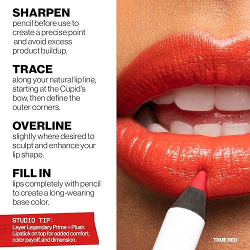 Smashbox Be Legendary Line & Prime Lip Liner Pencil | Creamy, Long Lasting, Precise Lip Liner Pencil for Shaping & Sculpting Lips, 0.04 Ounce, Cranberry