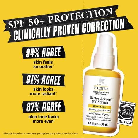 Kiehl's - Better Screen UV Serum SPF 50+ Facial Sunscreen- 3.4 fl oz