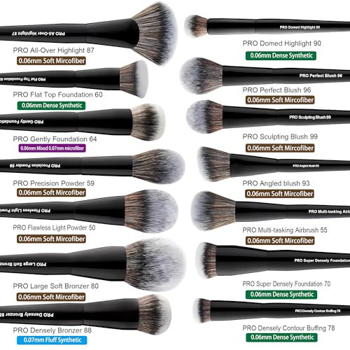 Bueart Design 32Pcs PRO Grade Makeup Brushes Set with Super large Holder, Premium Ultra-soft Synthetic Foundation Contour Powder Blush Concealer Eyeshadow Classic Black Make up Brush