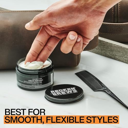 Redken Brews Cream Pomade For Men – Medium Hold, 3.4 oz
