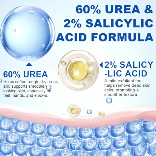 60% Urea with 2% Salicylic Acid Urea Foot Care Stick, Foot Cream Moisturizer for Dry Cracked Feet, Knees, Elbows, Hands,Moisturizes and Hydrates the Dry Skin,Callus Remover & Skin Softener -1.41oz